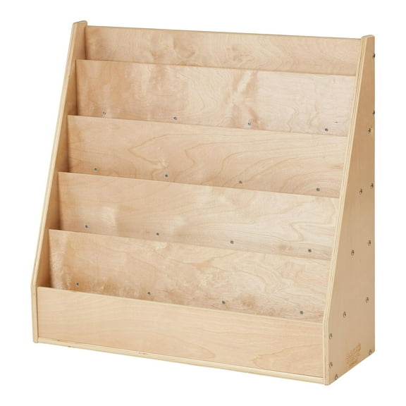 Sleekline 5-Tier Double-Sided Book Display with Storage, Book Shelf, Natural