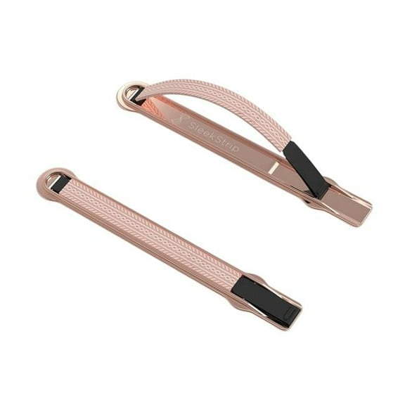 Sleekstrip SS3-3-BSRG-GPKJK Ultra Thin Mobile Stand & Grip, Rose Gold & Coral Braid