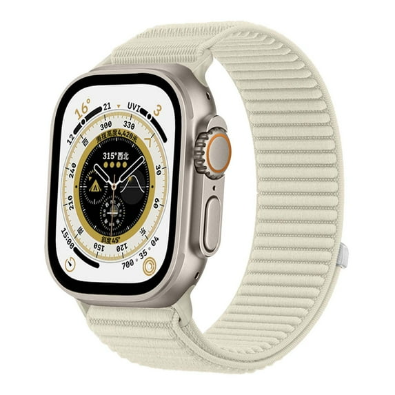 Sleektime Adjustable Nylon Band for 42mm 44mm 45mm 46mm 49mm Smartwatches - Breathable & Comfortable,Starlight