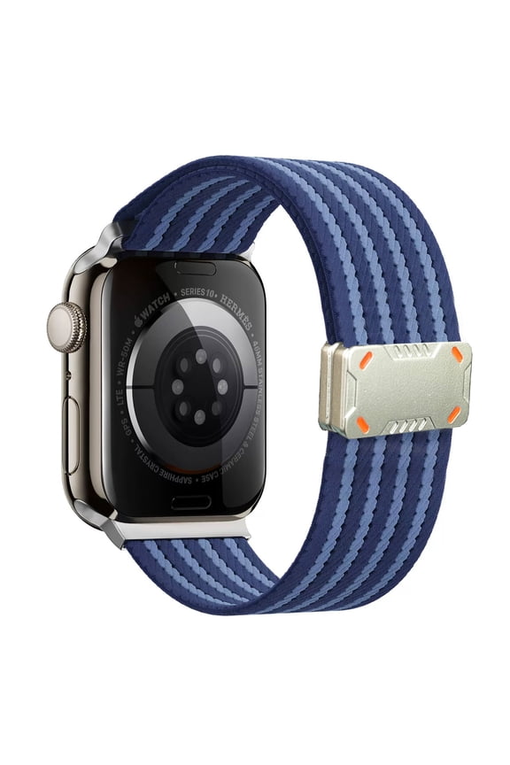 Adjustable Nylon & Metal Watch Band for 38/40/41/42mm(S10) - Breathable & Magnetic Closure,Blue