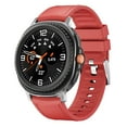thumbnail image 1 of Sleektime Band For Galaxy Watch 8 40mm 44mm Replacement Wristband Fashion Business Strap Soft Silica Gel With Leather Design Durable Comfortable Basic Watch Strap,Red, 1 of 3