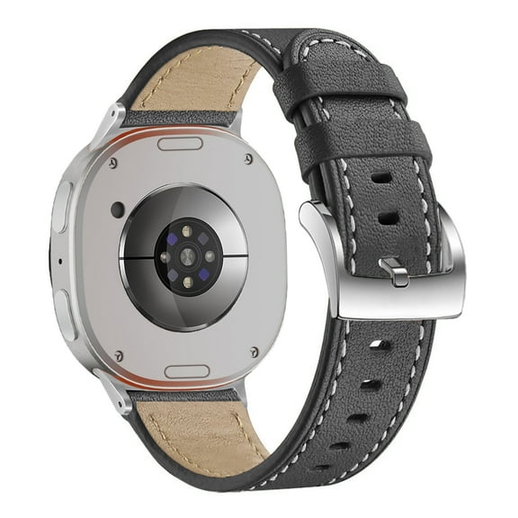 Sleektime Leather Band for Galaxy Watch 8 40/44mm, Fashion Business Basic Case Strap, Classic Replacement Wristband Compatible with Watch 8/8C Smartwatch, Elegant & Comfortable Fit,Black