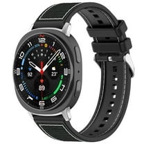 Sleektime Sport and Business Watch Band for Samsung Galaxy Watch 8 40mm 44mm with Basic Protective Case Soft Silicone Nylon Breathable Strap Adjustable Wristwatch Replacement,Black