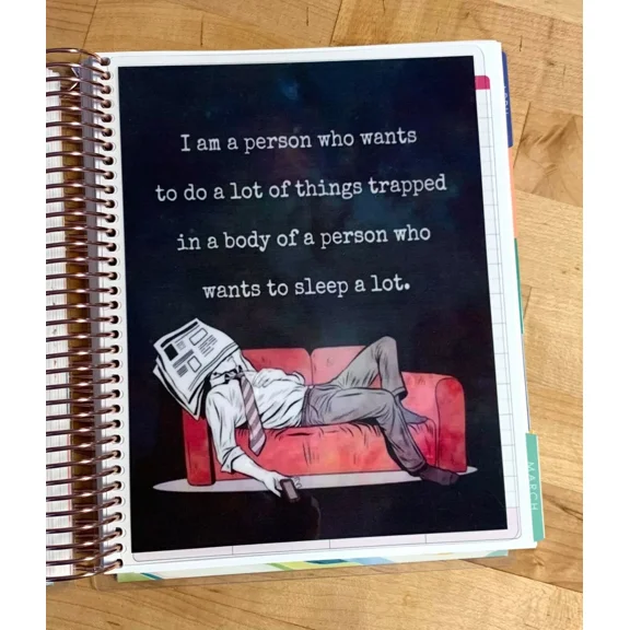 Sleep A Lot Quote Dashboard For Use With Erin Condren Planner
