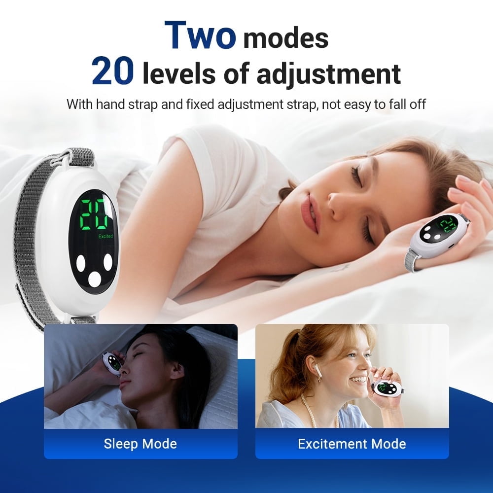Sleep Aid Instrument, Handheld Insomnia Relief Device, USB Sleep Aid Machine For Improved Sleep Pressure Anxiety,White
