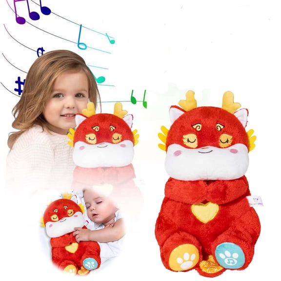 Sleep Anxiety Stuffed Animals Portable Sound Machine With Music Lights & Breathing Motion For Newborns 0+ Months31058