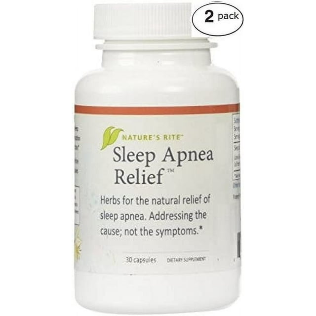 Natures Rite Sleep Apnea Relief Pills, 30 Capsules, 2 Pack, Made in USA