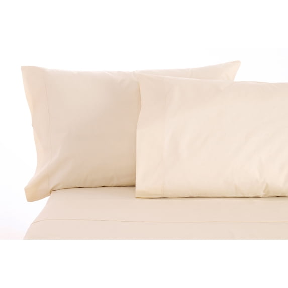 Sleep & Beyond 100% Cotton 300TC Sateen Classic Ivory Pillow Case Pair in Standard/Queen 20x32"