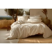 Sleep & Beyond 100% Cotton 300TC Sateen Classic Ivory Sheet Set in Full Up to 18"