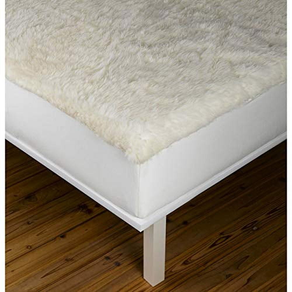 Twin Size Off-White Wool Waterproof Mattress Pad