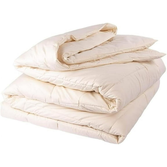 Sleep & Beyond myMerino Light 100% Organic Duvet Wool Comforter for All Seasons - Ultra Soft, Breathable, Warm & Cool - Moisture Wicking - Ivory - Crib 35x53