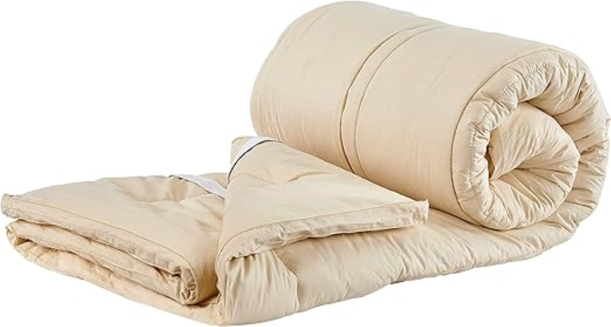 Queen Size Organic Wool Mattress Topper with Cotton Cover