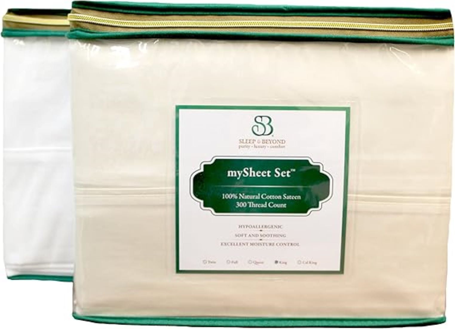 Organic Cotton Full Sheet Set in Natural Beige