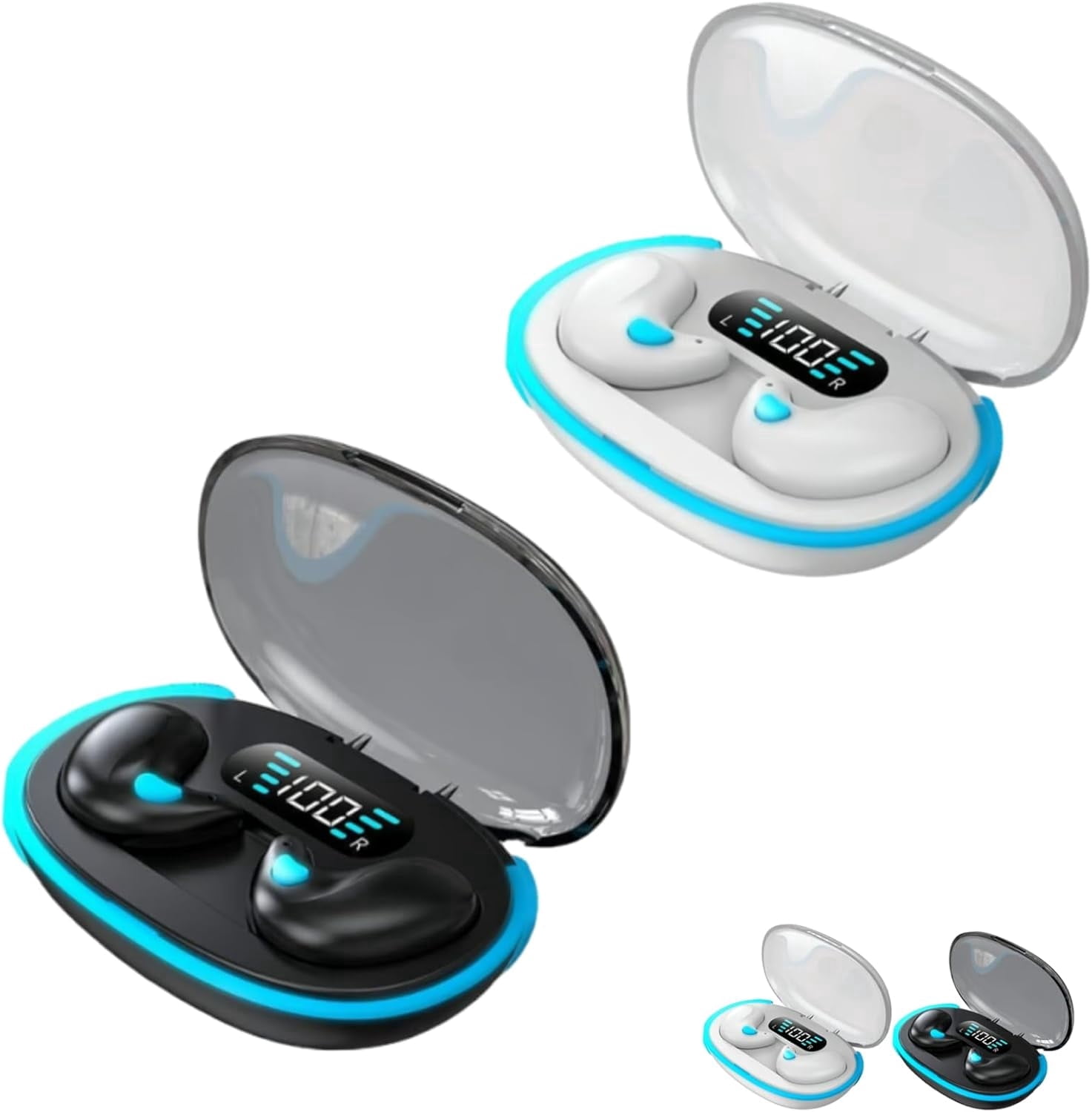 Sleep Bluetooth Earbuds, Sleep Earbuds for Side Sleepers, Noise Cancelling Earbuds for Sleep, Micro Sleep Earbuds, Sleep Earbuds Wireless Bluetooth,Bluetooth 5.4,LED Display (Mix,2PC)