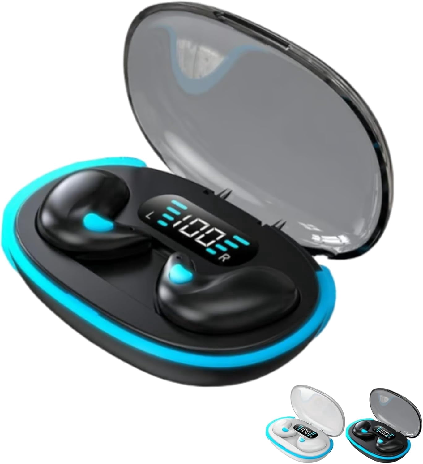 Sleep Bluetooth Earbuds, Sleep Earbuds for Side Sleepers, Noise Cancelling Earbuds for Sleep, Micro Sleep Earbuds, Sleep Earbuds Wireless Bluetooth,Bluetooth 5.4,LED Display (A,1PC)