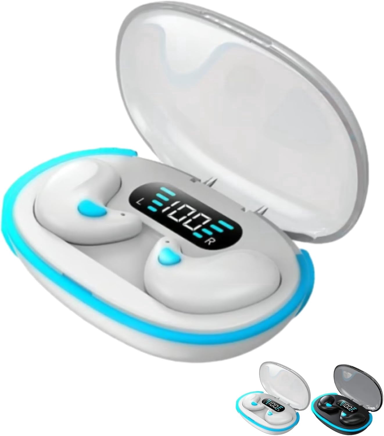 Sleep Bluetooth Earbuds, Sleep Earbuds for Side Sleepers, Noise Cancelling Earbuds for Sleep, Micro Sleep Earbuds, Sleep Earbuds Wireless Bluetooth,Bluetooth 5.4,LED Display (B,1PC)