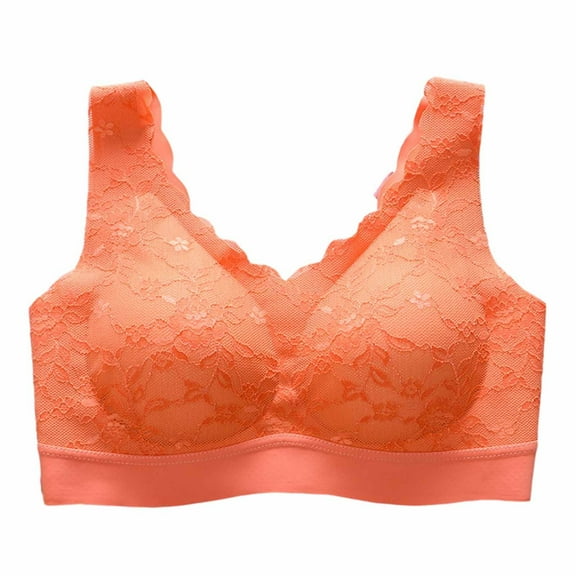 Sleep Bras Women Convertible Bra Feature V-Neck Push-up Bra Style W-195 Orange XXL