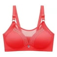 thumbnail image 1 of Sleep Bras Women Pullover Bra Feature V-Neck Molded Bra Style W-1145 Red M, 1 of 2