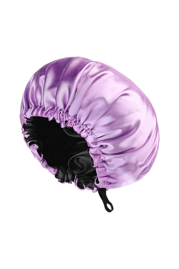 Sleep Cap Double Layer Satin Bonnet with Adjustable Button for Hair Care and Nightly Beauty Routine Ideal for Women Undergoing Chemo Treatment Light Purple