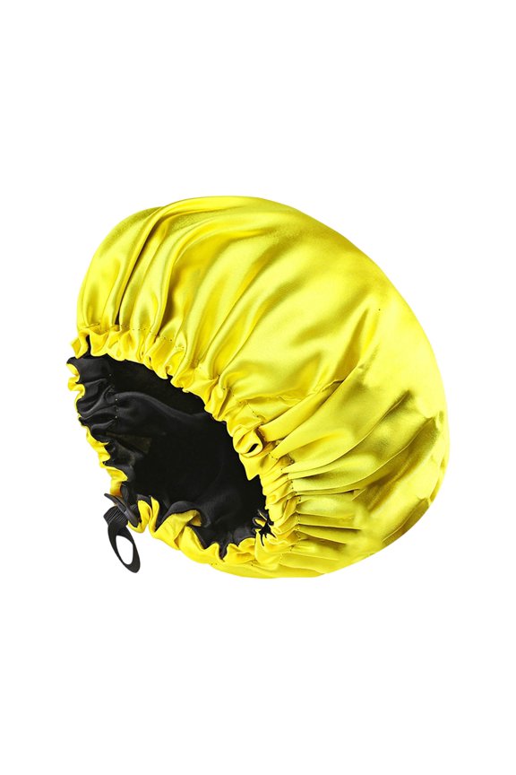 Sleep Cap Double Layer Satin Bonnet with Adjustable Button for Hair Care and Nightly Beauty Routine Ideal for Women Undergoing Chemo Treatment Yellow