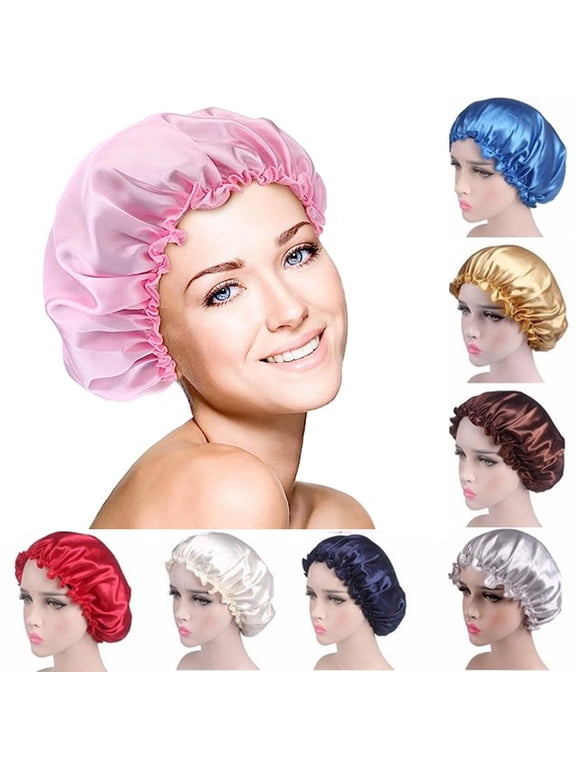 Sleep Cap Satin Bonnet Sleeping Hat Soft Elastic Night Hair Cover for Women Girls