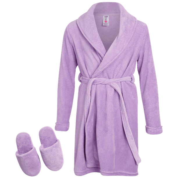 Sleep & Co Girls’ Bathrobe Set Fleece Robe with Slippers Pajama Set