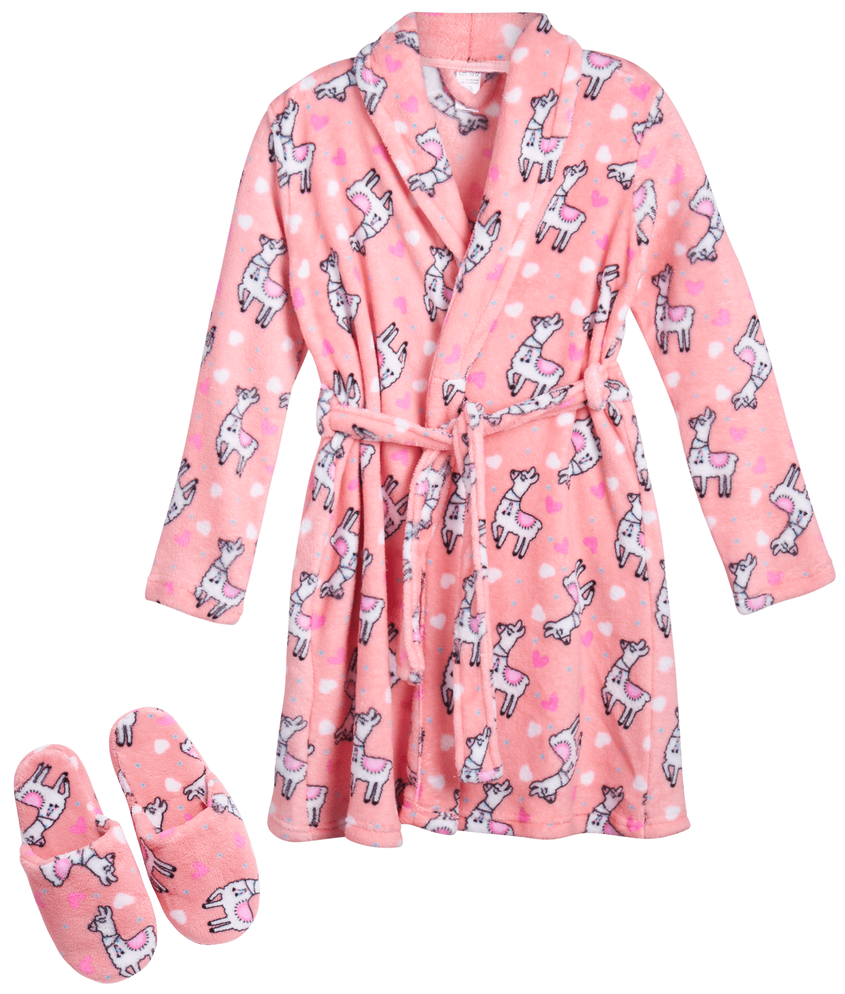 Sleep & Co Girls’ Bathrobe Set Fleece Robe with Slippers Pajama Set