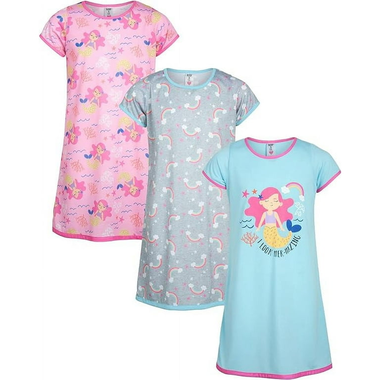 Sleep Co Girls Pajamas 3 Piece Kids Nightshirt Nightgown 5 16 Walmart