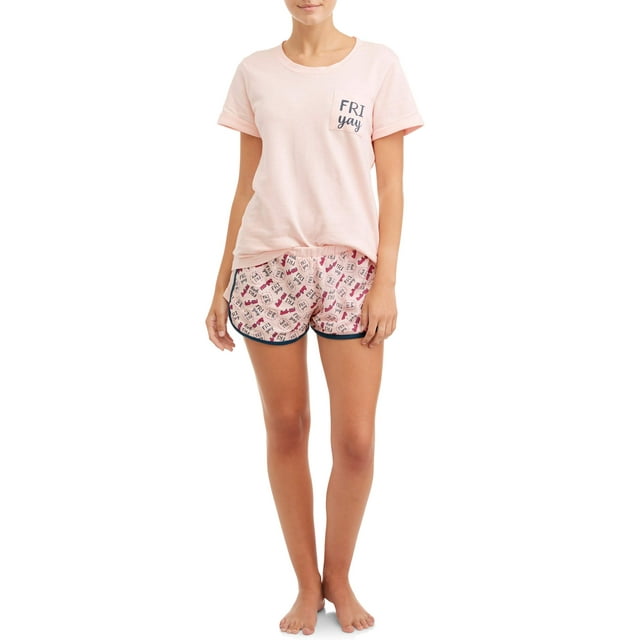 Sleep & Co Women's Short Sleeve Tee & Short Set Pajama