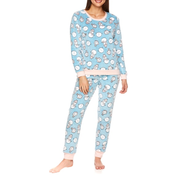 Sleep & Co. Women's & Women's Plus Plush Top and Pant Pajama Sleep Set