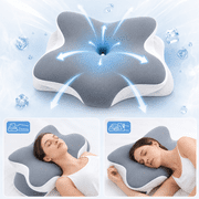 Memory Foam Pillow for Neck Pain Relief Ergonomic Cervical Support with Cooling Foam Pillow for Side Back Stomach Sleepe