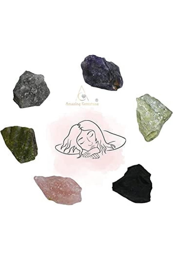 Sleep Crystal Stone Set - Amethyst Smoky Quartz Shungite Vesuvianite Serpentine Rose Quartz
