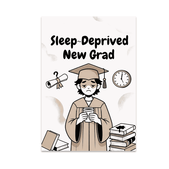 Sleep-Deprived New Grad Wall Art - Graduate Humor - 13x19 Poster Print