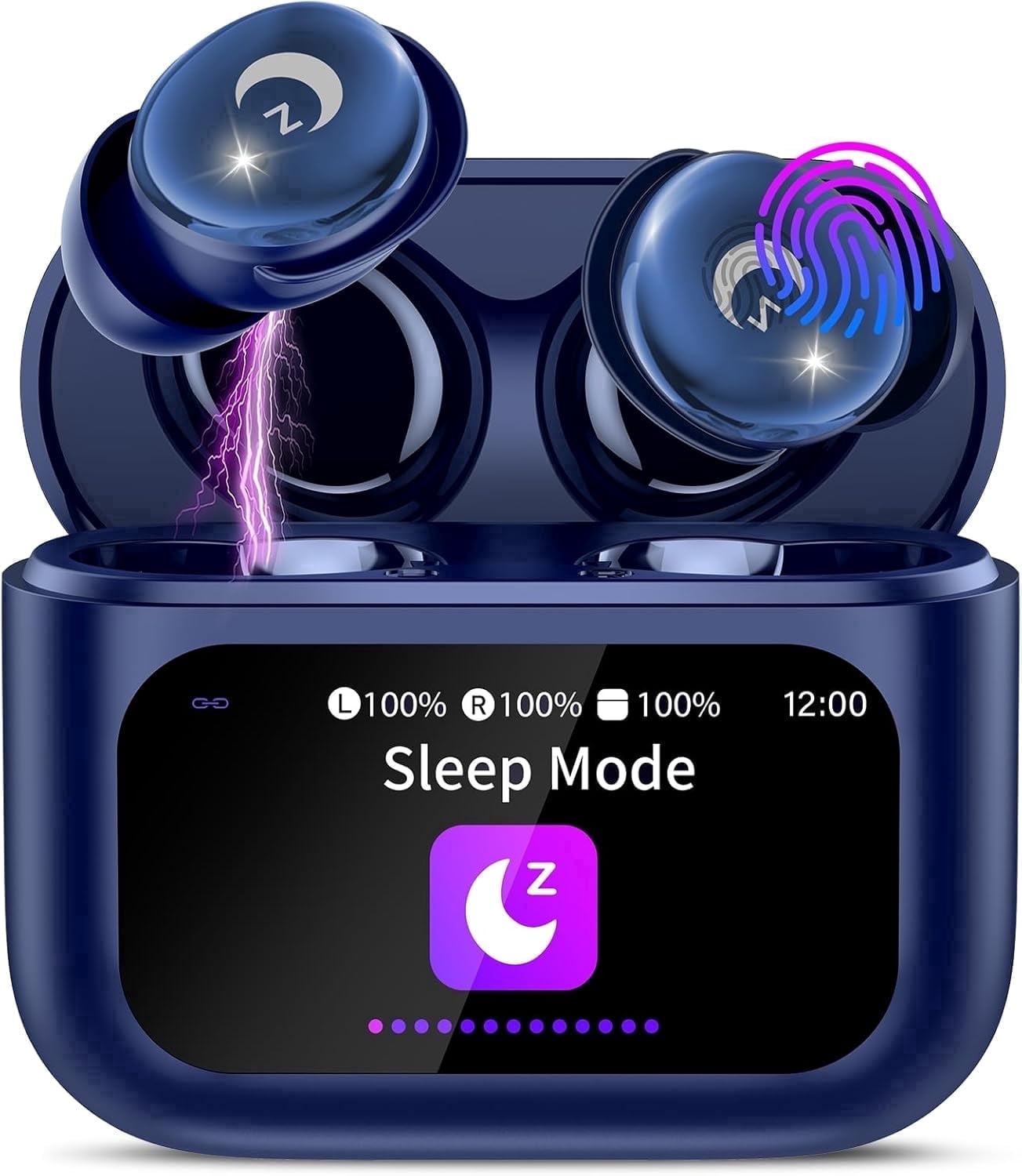 Sleep Earbuds Bluetooth 5.4 in Ear Smart Touch Screen Headphones, 48H Noise Cancelling Ear Buds with 5 EQ Modes, Mini Wireless Headphones Small Design for Side Sleepers, Clear Calls Earphones, IPX7