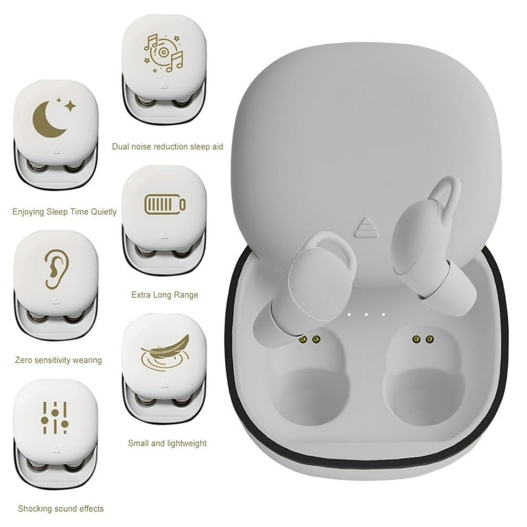 Sleep Earbuds Quiet Comfort Invisible Earbuds Bluetooth Compatible 5.3 Noise Cancelling Soft Tiny Ear Buds In Ear Sleep Headphones for Side Sleepers White Walmart