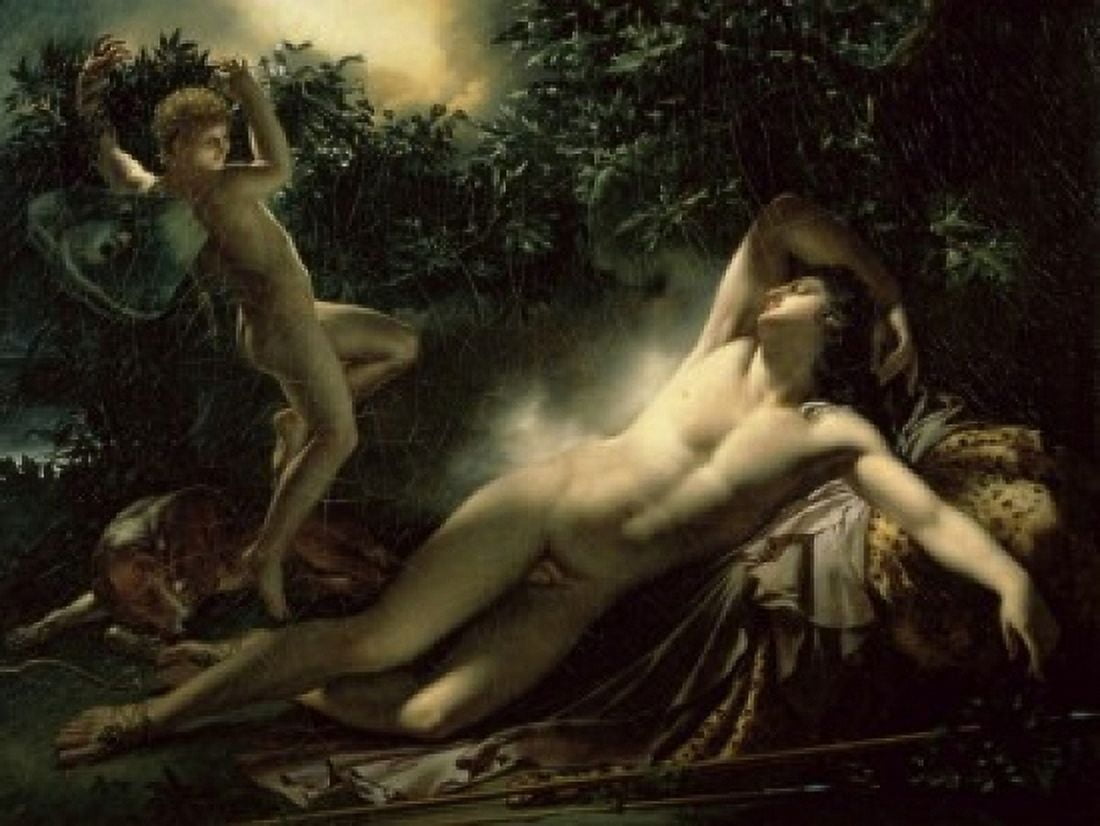 The Sleep of Endymion 18th C Anne-Louis Girodet de Roucy-Trioson (1767-1824 French) Musee du Louvre Paris France Canvas Art - Anne-Louis Girodet de Roucy-Trioson (24 x 36)