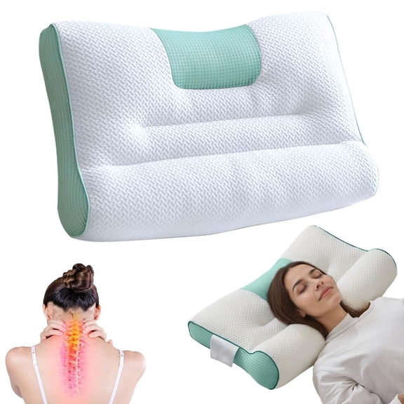 Sleep Enhancing Cervical Support Comfort Goose Down Pillow, 2025 New Ergonomic Goose Down Pillow for Sleeping, Neck Support Pillows for Sleeping (Grey)