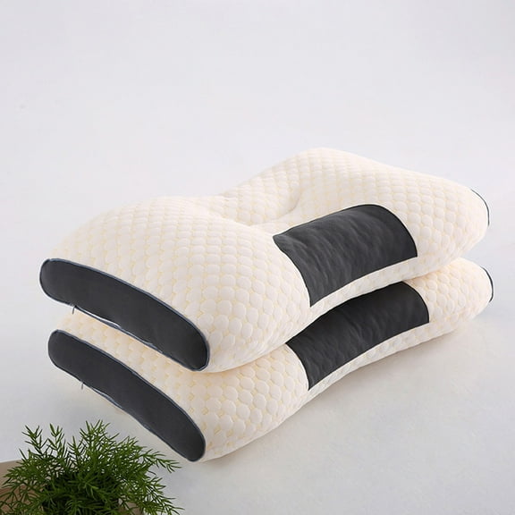 Sleep Enhancing Cervical Support Comfort Goose Down Pillow, Cervical Neck Pillow for Sleeping, Ergonomic Sleep Enhancing Cervical Support Pillows (1, Light White, S-19.68 * 11.81in)