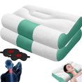 thumbnail image 1 of Ergonomic Pillow,Neck Pillow Cervical Pillow for Neck Strain Relief, Neck Pillow for Sleeping,Cervical Contour Neck Support Pillows for Side Back Stomach Sleeper (Green*2,40 * 60cm), 1 of 9