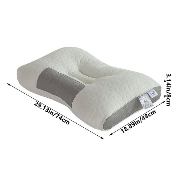 Sleep Enhancing Cervical Support Comfort Goose Down Pillow, Ergonomic Goose Down Pillow, Cervical Contour Neck Support Orthopedic Pillow for Side Back Stomach Sleeper (B)