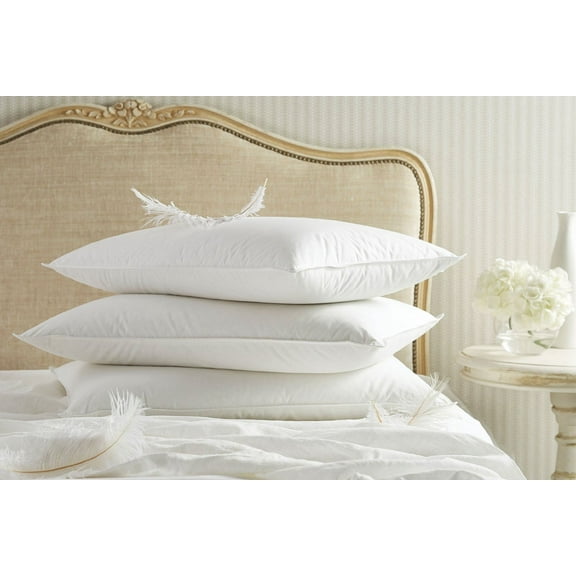 Sleep Factory by Zisa Dreams Hotel Grade Down and Feather, 100% Dual-layered Cotton Pillow Set - Standard Size (2 Pillows Included)