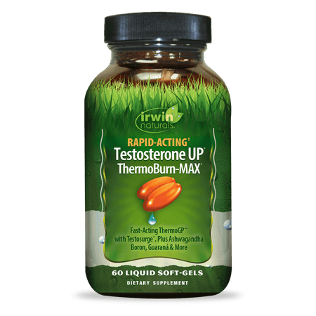 Irwin Naturals Rapid-Acting Testosterone UP ThermoBurn-MAX – 60 Liquid Soft-Gels