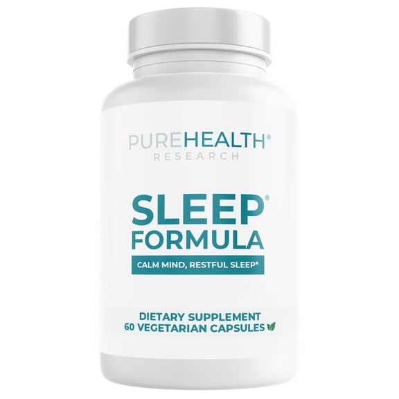 Sleep Formula by PureHealth Research, Naturally Calms & Relaxes for Deeper, Longer, Blissful Sleep, 1 Bottle
