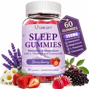 Sleep Gummies with 5mg Melatonin, 30-Day Supply |Elderberry, Magnesium, L-Theanine, Chamomile, Lavender, Drug-Free Sleep Aid, Gluten & Gelatin Free, Non-GMO, Strawberry Flavor | 60 Gummies