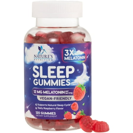 Melatonin Sleep Gummies - Melatonin 12mg Per Serving - Extra Strength Sleep Support Melatonin Gummy - Vegan Sleeping Gummy Supplement - Restful Sleep Support for Adults - Berry Flavor - 120 Gummies