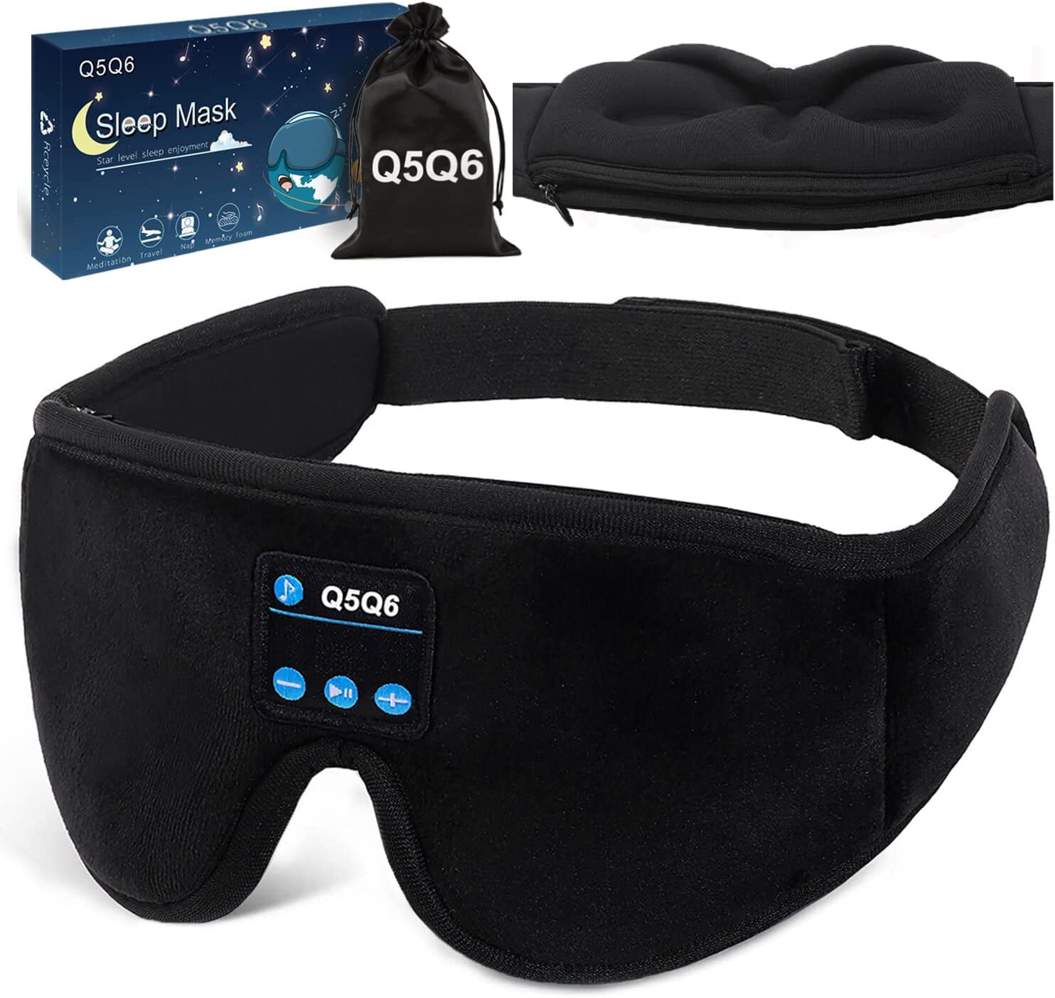 Sleep Headphones, 3D Bluetooth Sleep Mask, Wireless Sleeping Headphones