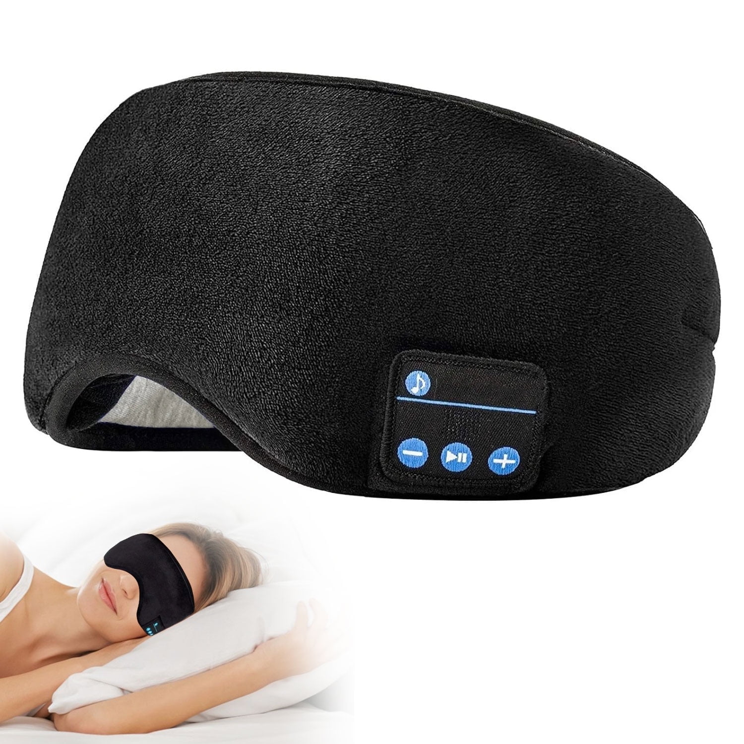 SIISLL Sleep Headphones 5.2 Bluetooth Sleep Mask with Music and Ultra Thin Speakers Perfect for Sleeping, Air Travel,Meditation and RelaxationUnique Gifts for Men Women