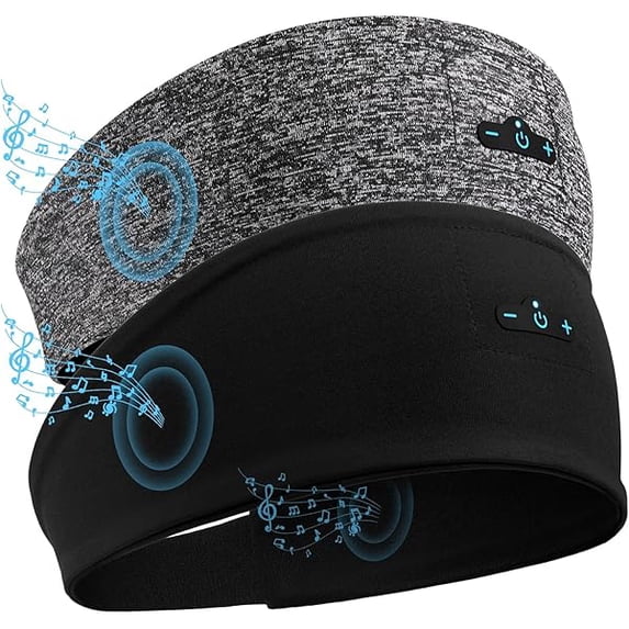 Sleep Headphones Bluetooth 5.2 Headband for Side Sleeper 2-Pack, 13H Playtime, Wireless Headband Headphones with HD Stereo Speakers for Workout,Running,Yoga, Ideal Gifts for Men, Women, Teens