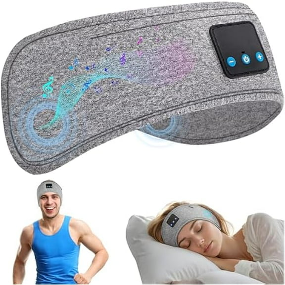 Sleep Headphones, Bluetooth 5.2 Sleeping Headphones Headband, 26H Playtime Wireless Sleep Mask Sleep Earbuds for Side Sleeper Workout Running Travel Yoga Cool Tech Gadgets Unique Gifts