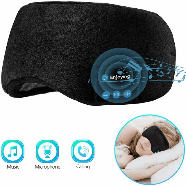 Leemone 3D Bluetooth 5.0 Sleep Headphones Eye Mask, Wireless, Cozy